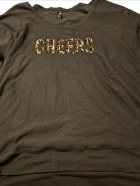 Torrid Cheers Sweatshirt Womens Size 3 Black Crewneck Pullover Top